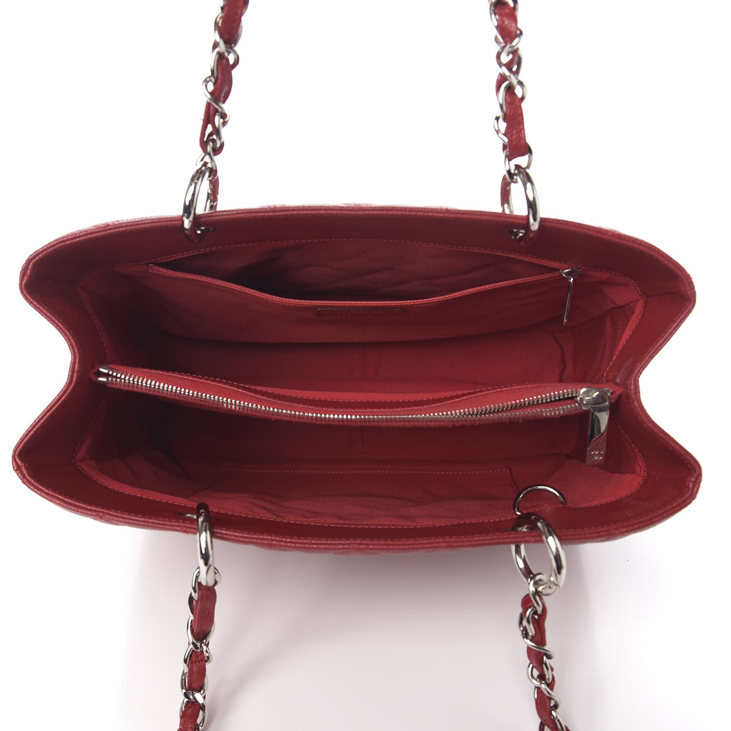 Caviar Quilted Grand Shopping Tote GST Dark Red