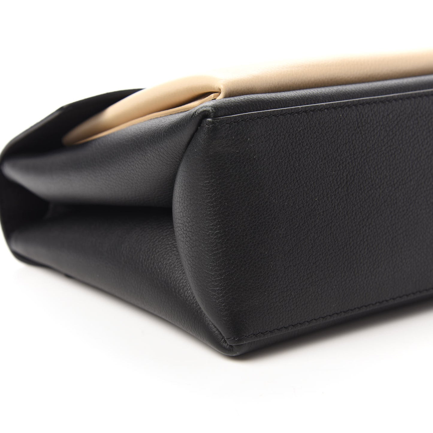 Soft Calfskin My Lockme Top Handle Vanille Black