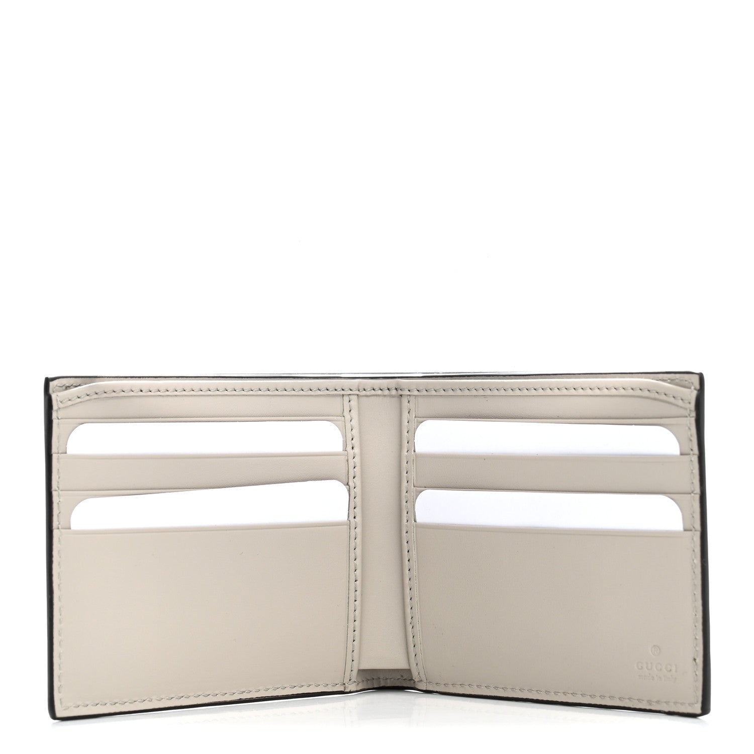 Gucci Guccissima Mirror Effect Bi-Fold Wallet Moon Silver Sphinx 5 of 8