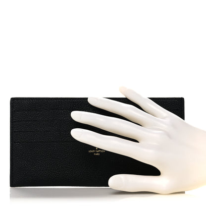 Louis Vuitton Calfskin Felicie Chain Wallet Card Holder Insert Black 2 of 6