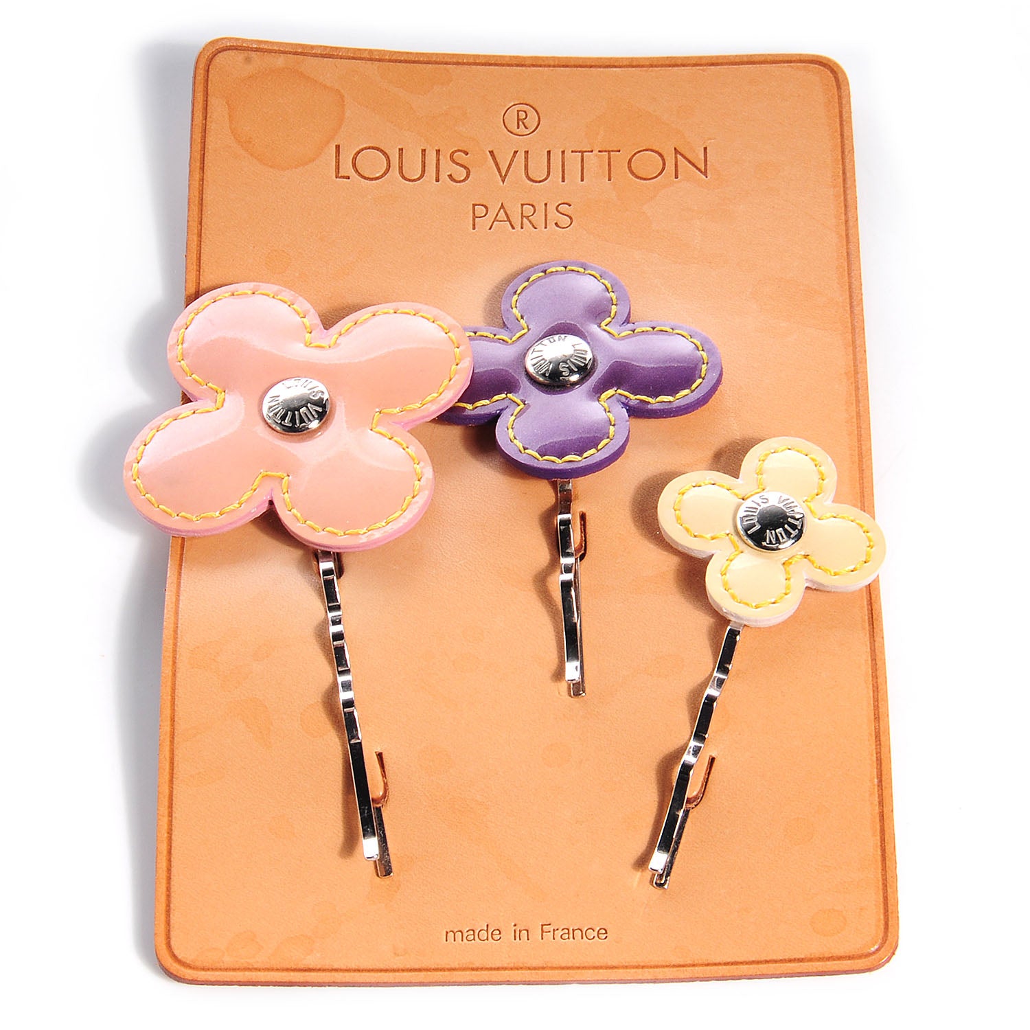 Louis Vuitton Vernis Fleur Hair Pin Barettes 4 of 6