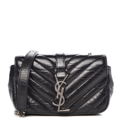Saint Laurent Sheepskin Matelasse Chevron Monogram Classic Baby Chain Bag Black 1 of 10