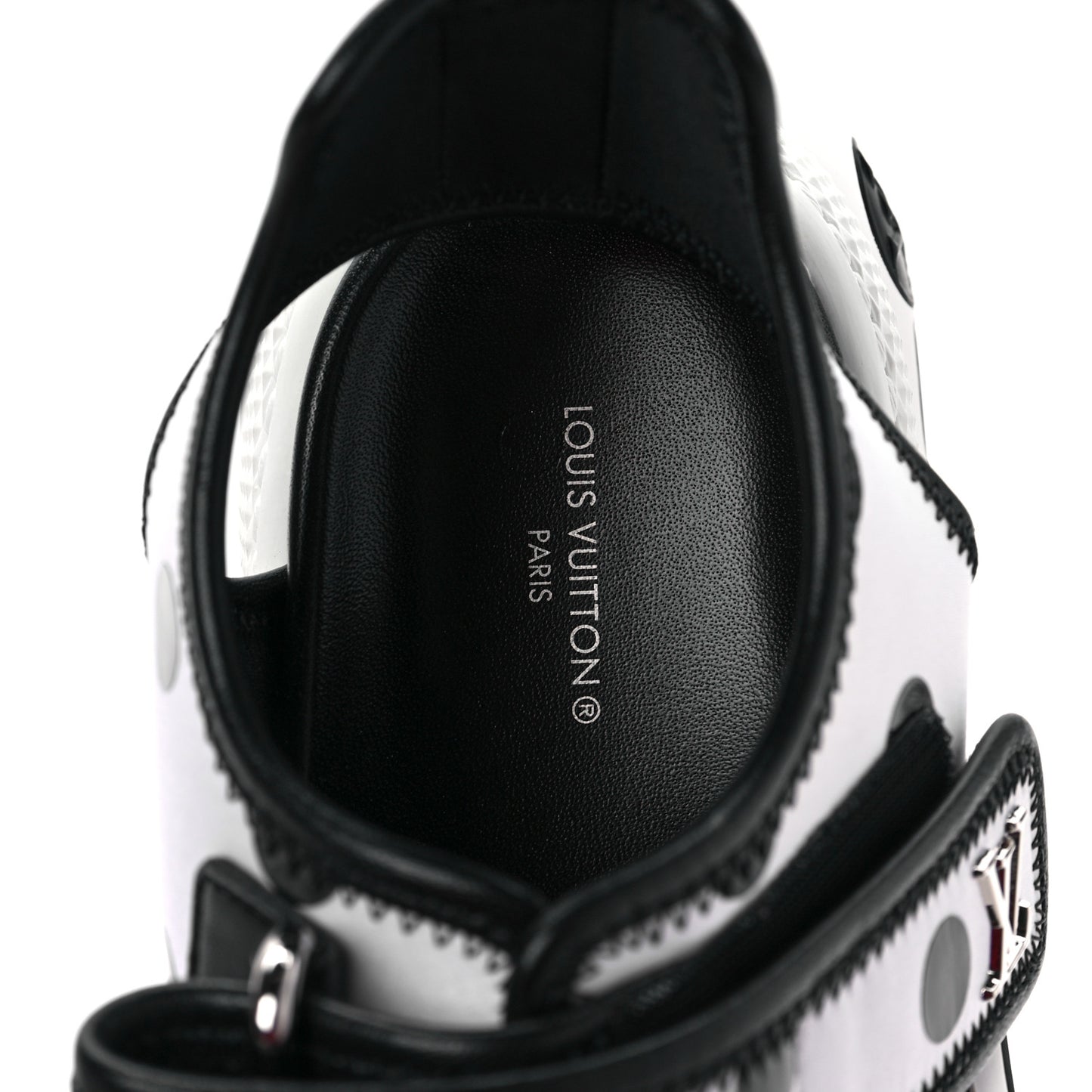Satin Printed Polka Dot LV Archlight Sandal 40 Black White