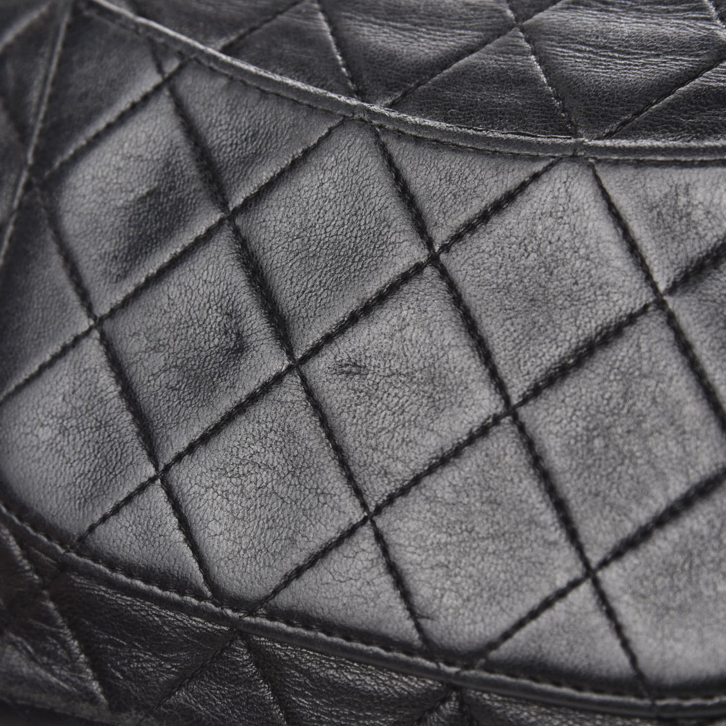 Lambskin Quilted Mini Square Flap Black