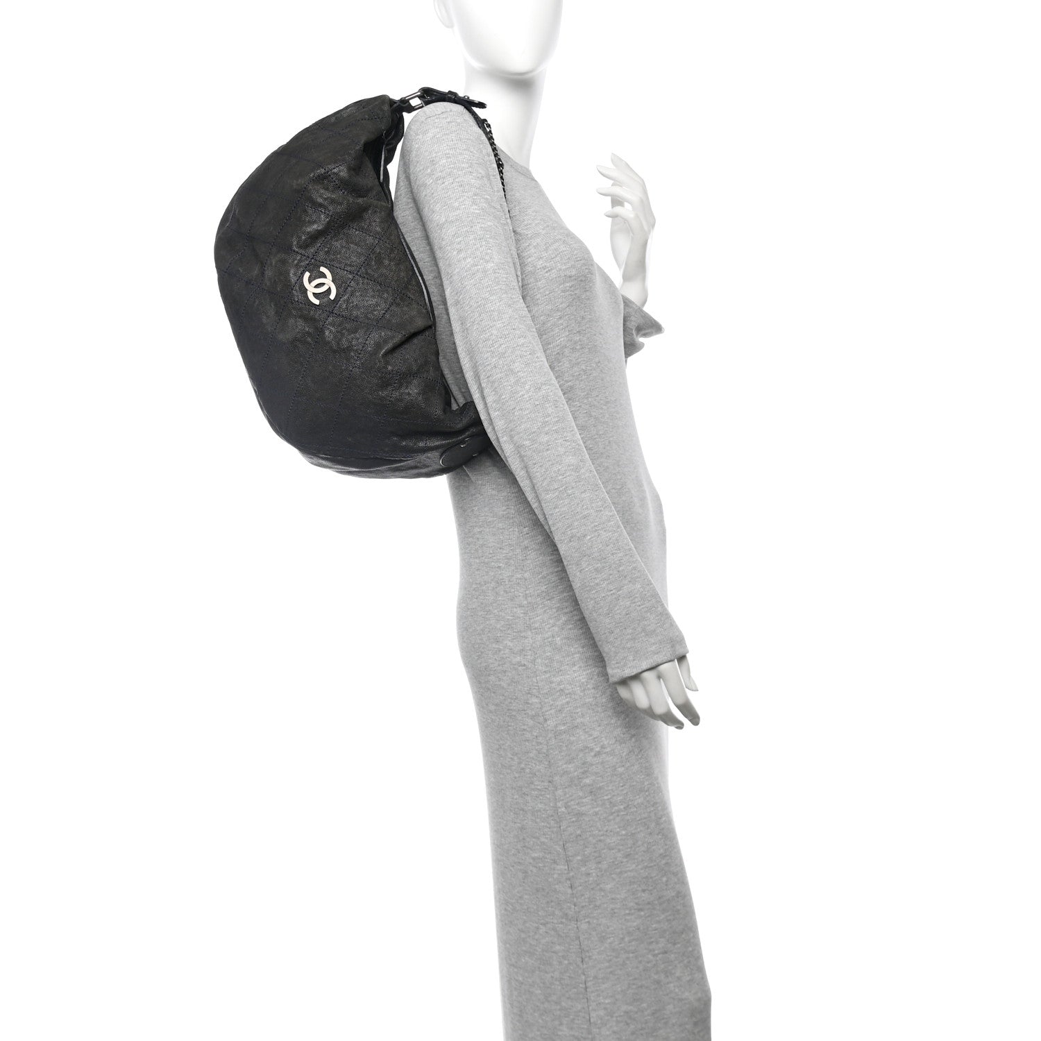 Chanel Caviar Stitched Outdoor Ligne Hobo Black 2 of 10
