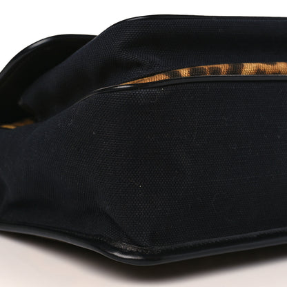 Saint Laurent Smooth Calfskin Canvas Leopard Print Medium Niki Chain Satchel Light Natural 9 of 10