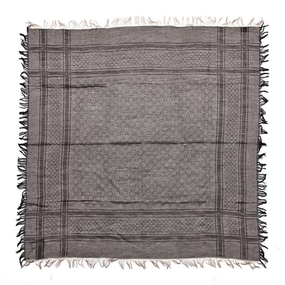 Gucci Wool Silk Monogram Fringe Shawl Beige Dark Brown 1 of 4