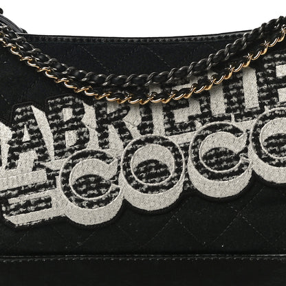 Chanel Wool Calfskin Quilted Medium Gabrielle Hobo Black 10 of 10