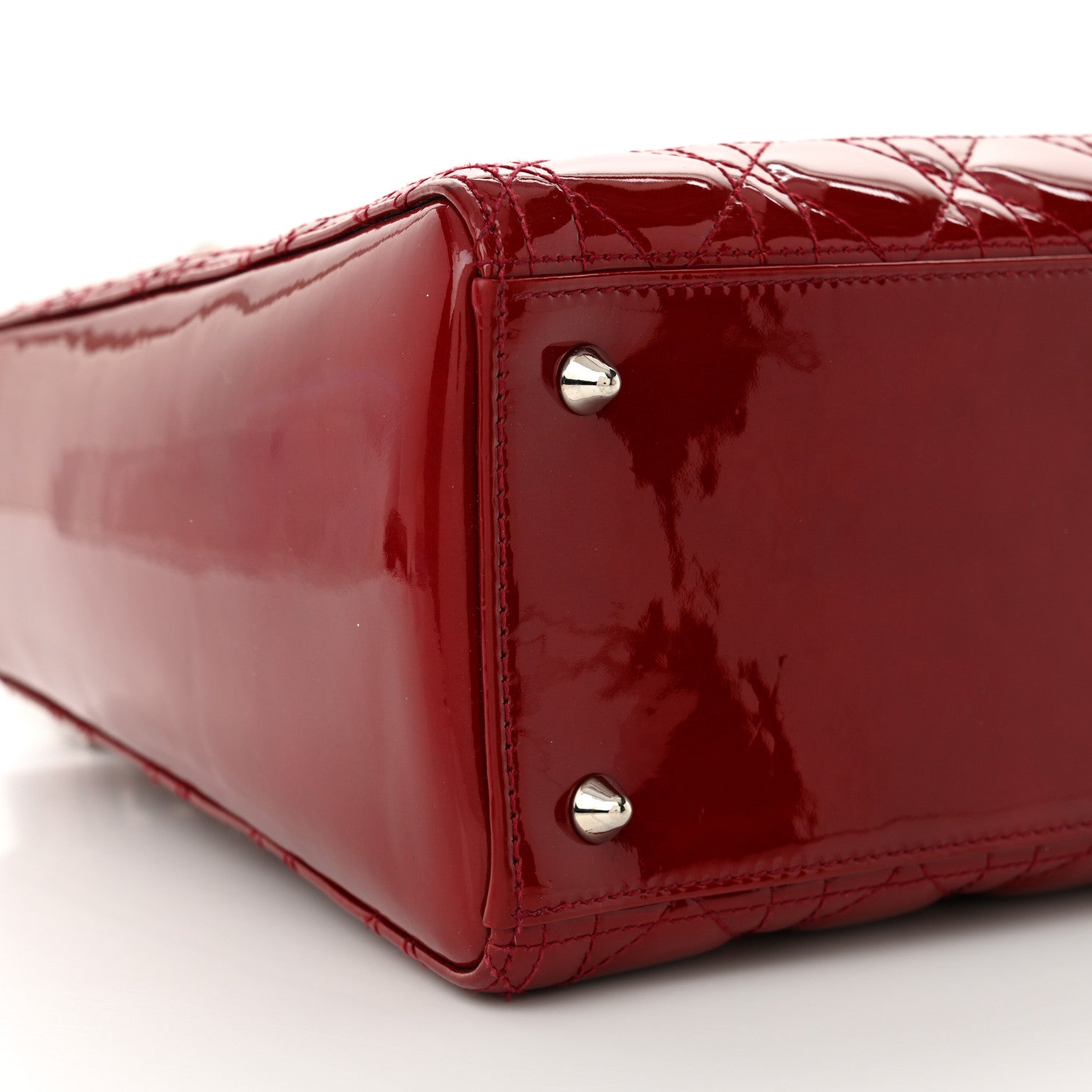 Christian Dior Patent Cannage Medium Lady Dior Red 9 of 11