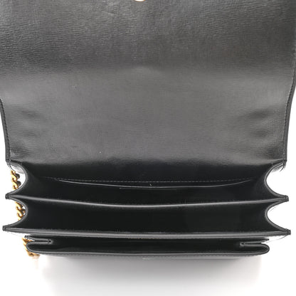 Saint Laurent Smooth Calfskin Medium Monogram Sunset Satchel Black 4 of 10