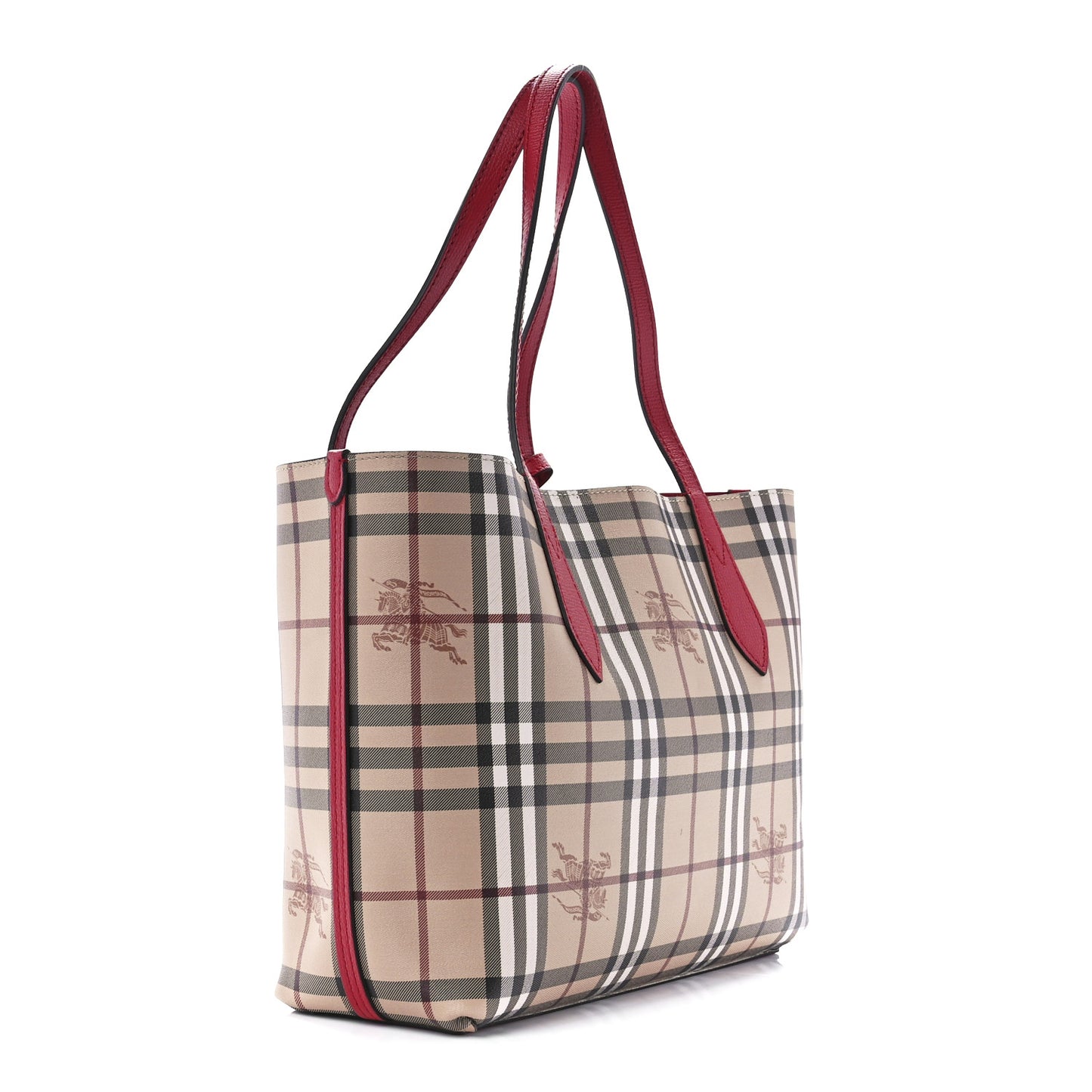 Haymarket Check Small Reversible Tote Poppy Red
