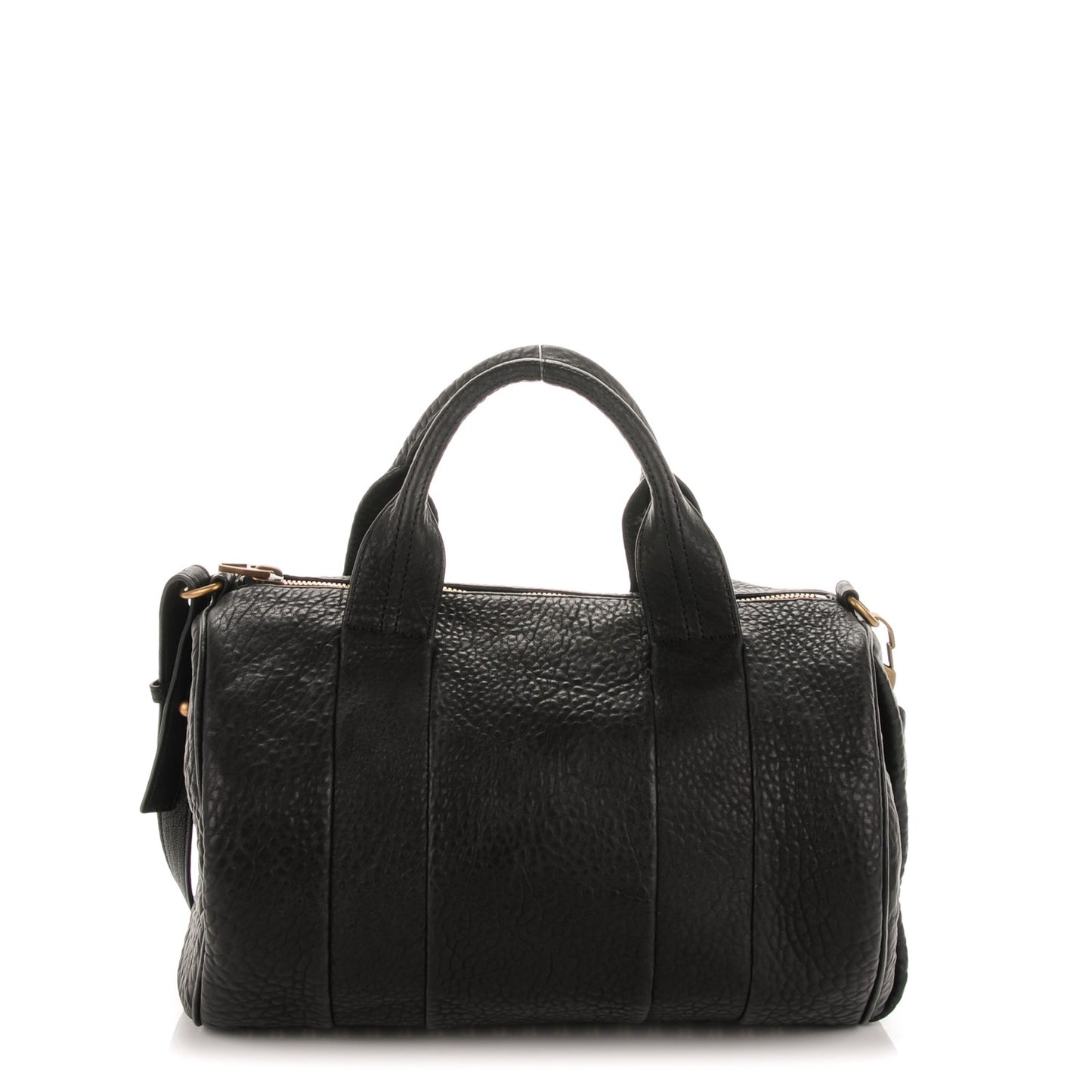 Pebbled Lambskin Rocco Black Antique Brass Hardware