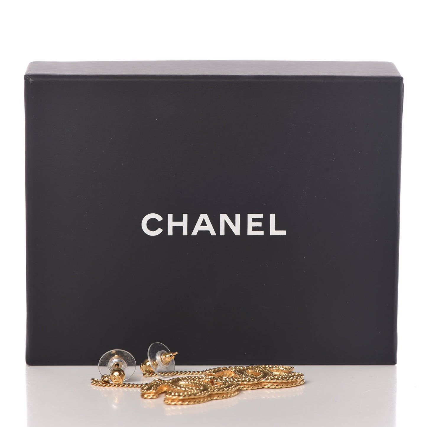 CC Drop Earrings Matte Gold