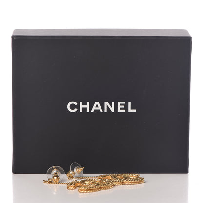 Chanel CC Drop Earrings Matte Gold 5 of 5