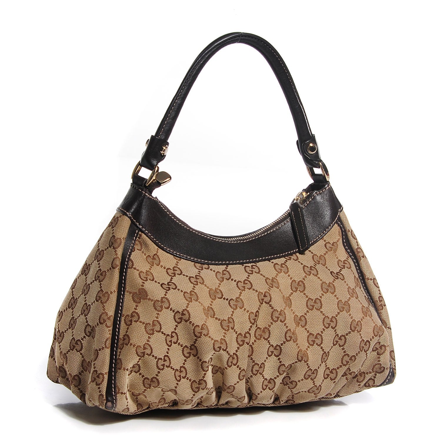 Gucci Monogram Medium D Gold Hobo Dark Brown 3 of 7