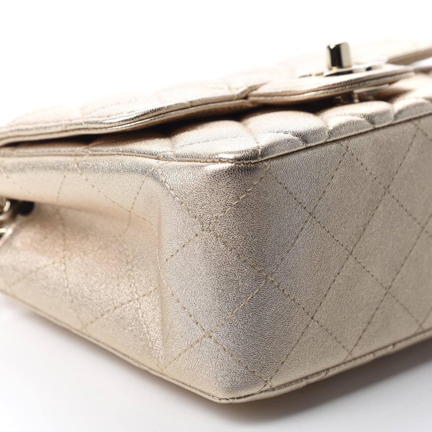 Chanel Metallic Lambskin Quilted Mini Square Flap Gold 6 of 10