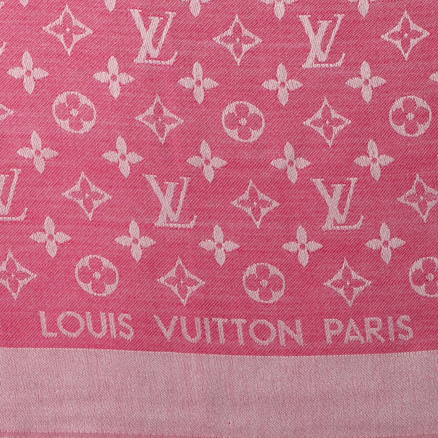 Silk Wool Monogram Denim Shawl Pivoine