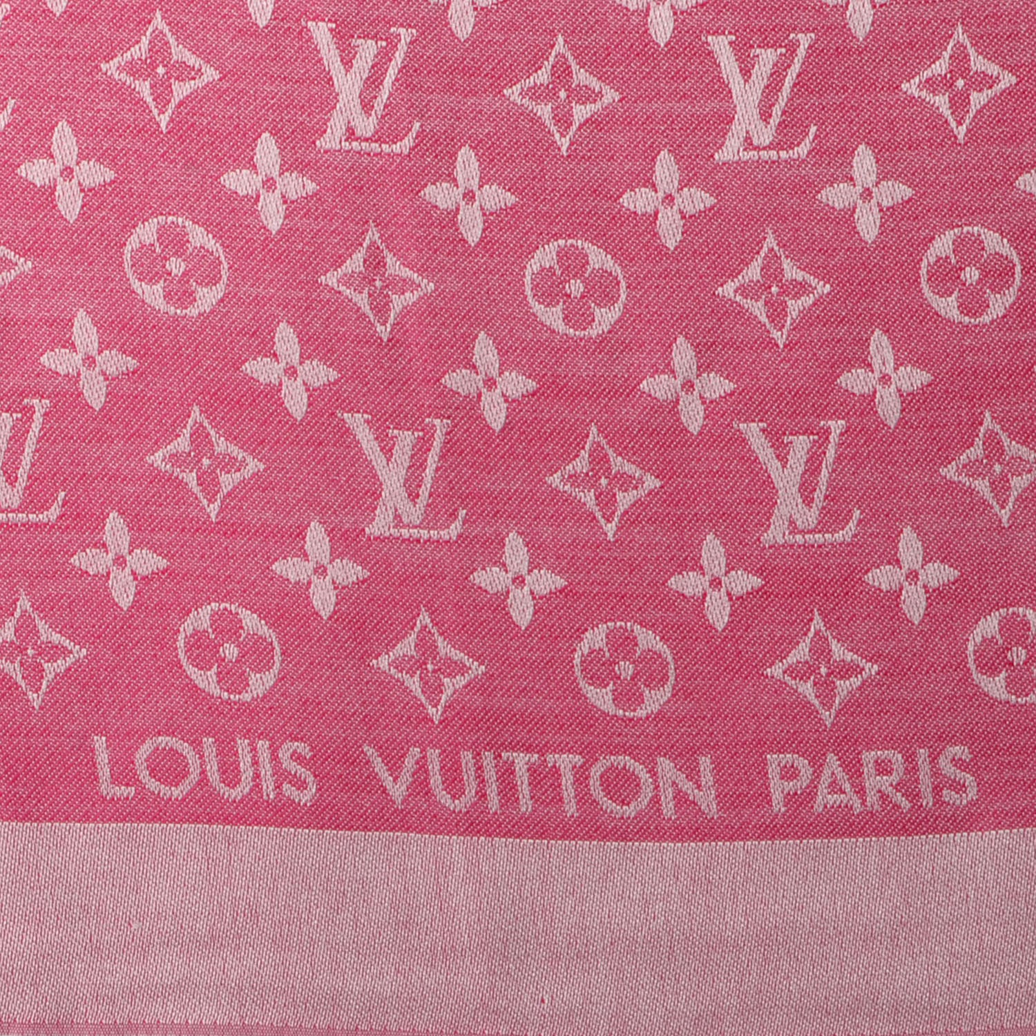 Louis Vuitton Silk Wool Monogram Denim Shawl Pivoine 4 of 5