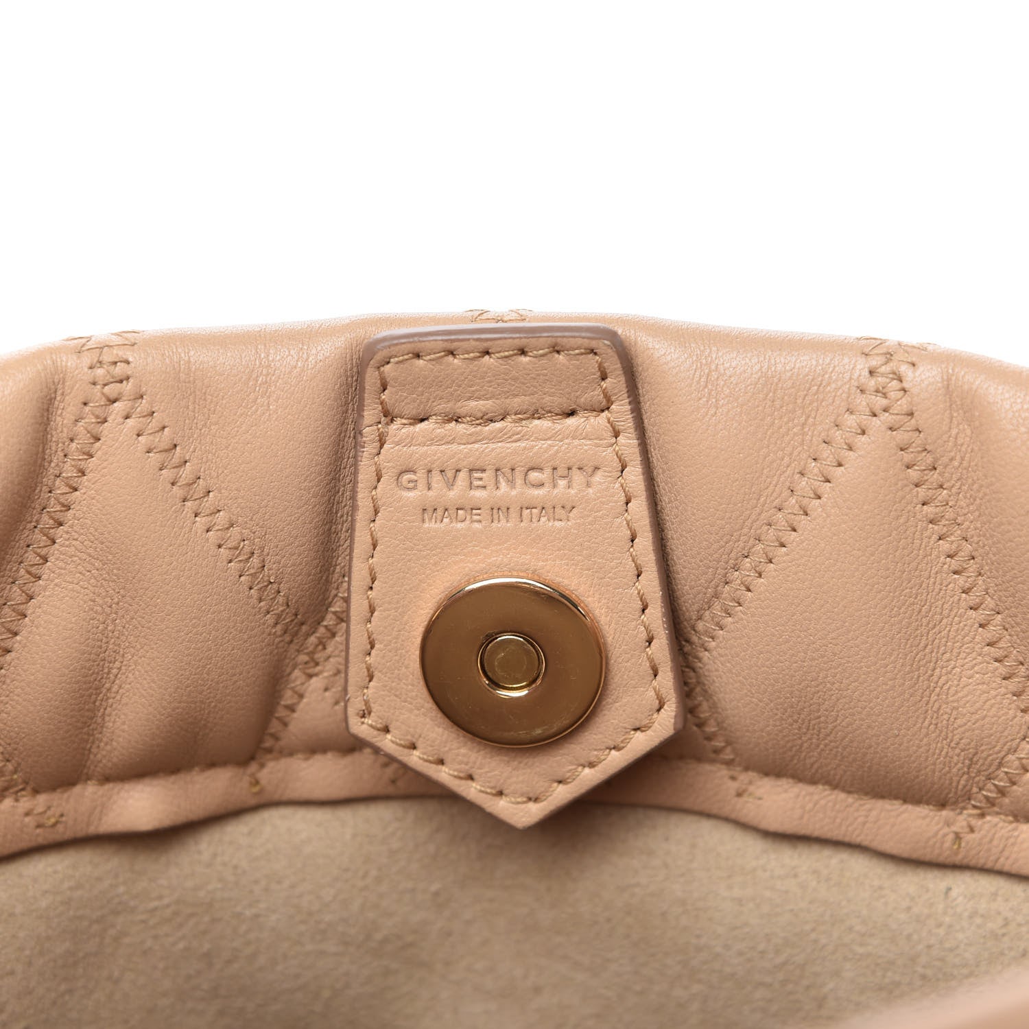 Givenchy Lambskin Quilted Mini GV Bucket Bag Beige Camel 8 of 10