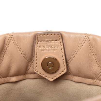 Givenchy Lambskin Quilted Mini GV Bucket Bag Beige Camel 8 of 10