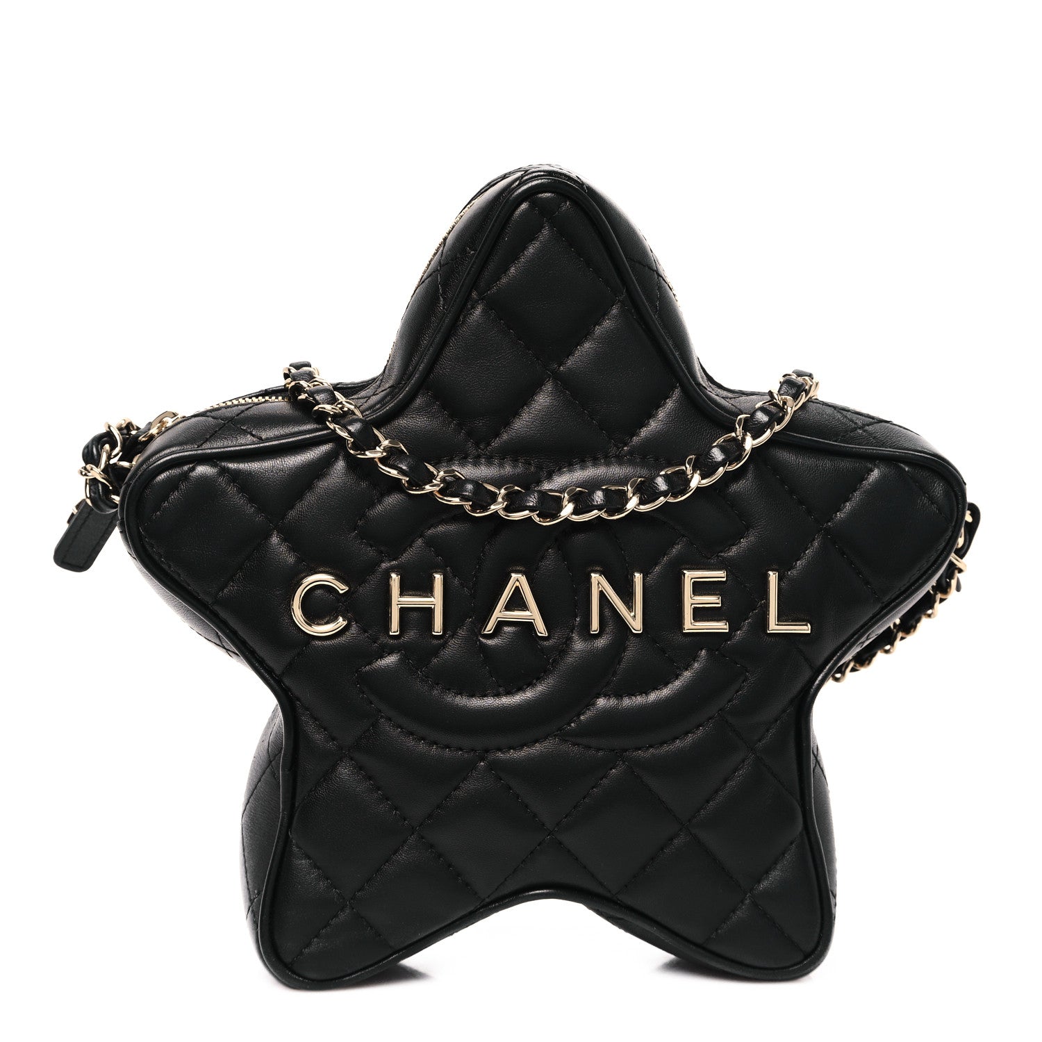 Chanel Lambskin Quilted Walk of Fame Star Bag Black 1 of 10