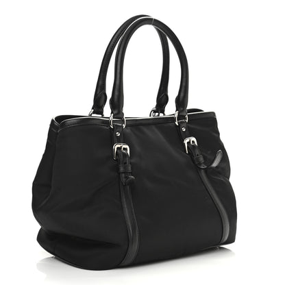 Prada Tessuto Nylon Soft Calf Tote Black 2 of 12