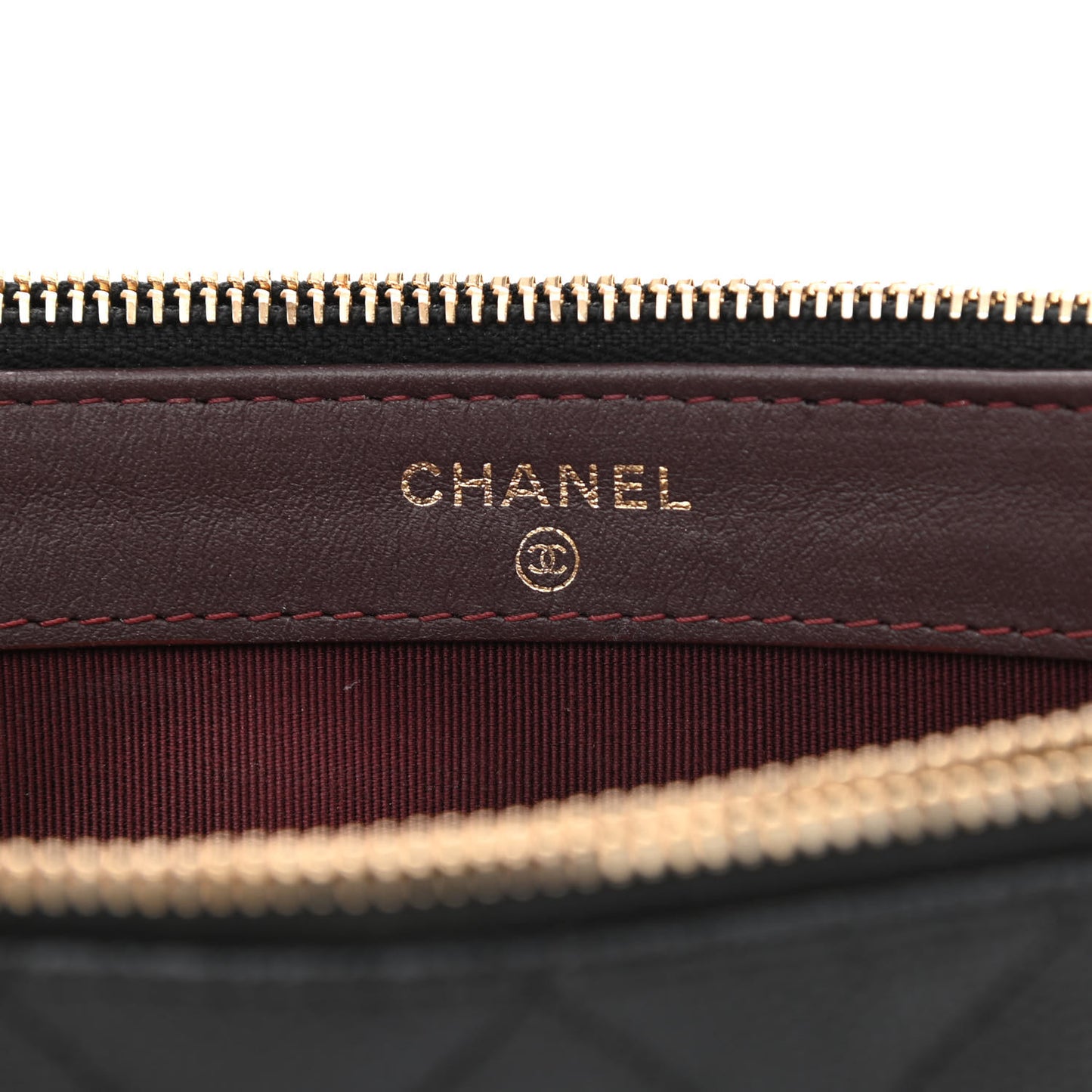 Caviar Quilted Small Clutch With Chain Black