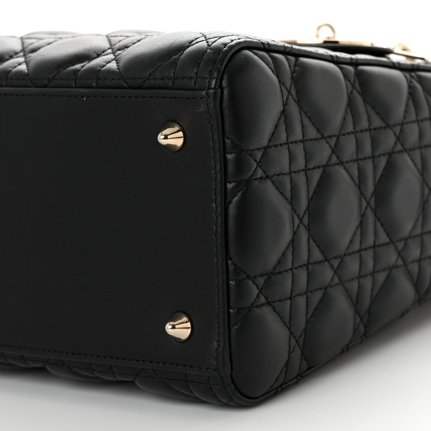 Christian Dior Lambskin Cannage Medium Lady Dior Black 10 of 10