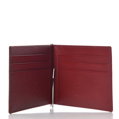 Saint Laurent Grain De Poudre Bill Clip Card Case Palissandre 5 of 9