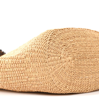 Loewe Calfskin Raffia Paulas Ibiza Small Basket Tote Bag Natural Pecan 8 of 9
