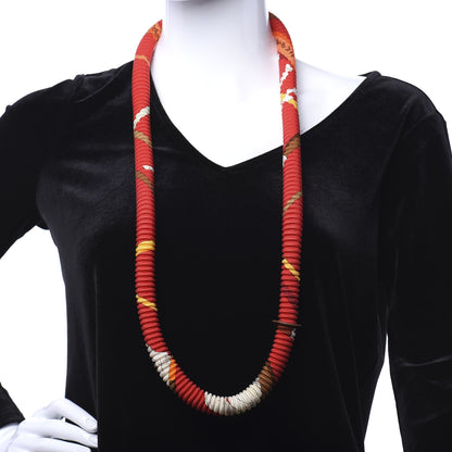 Hermes Silk Collier Plisse En Soie Petit H Pleated Necklace 2 of 8