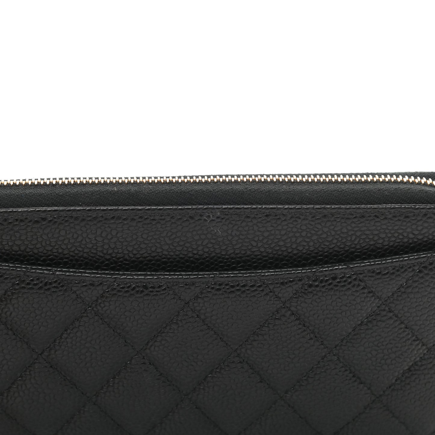 Caviar Quilted Large Gusset Zip Around Wallet Black
