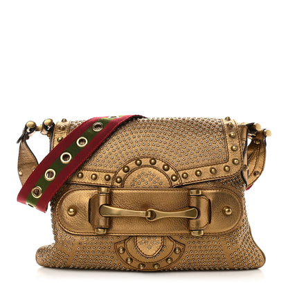 Gucci Calfskin Studded Pelham Flap Bag Gold 1 of 10
