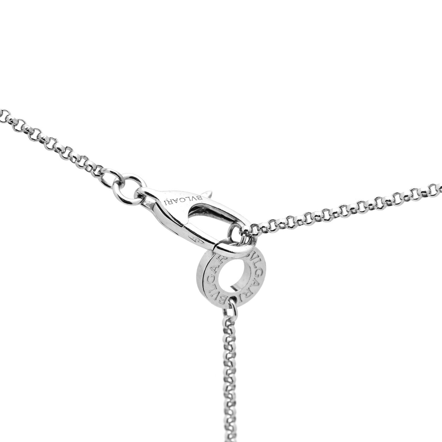 18K White Gold Diamond Small B.Zero1 Pave Pendant Necklace