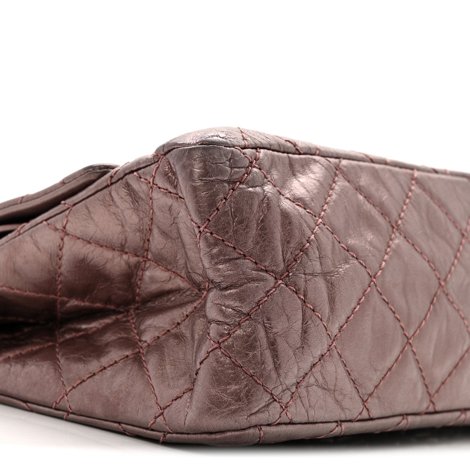 Chanel Metallic Aged Calfskin Quilted 2.55 Reissue 226 Flap Rose Fonce 9 of 16