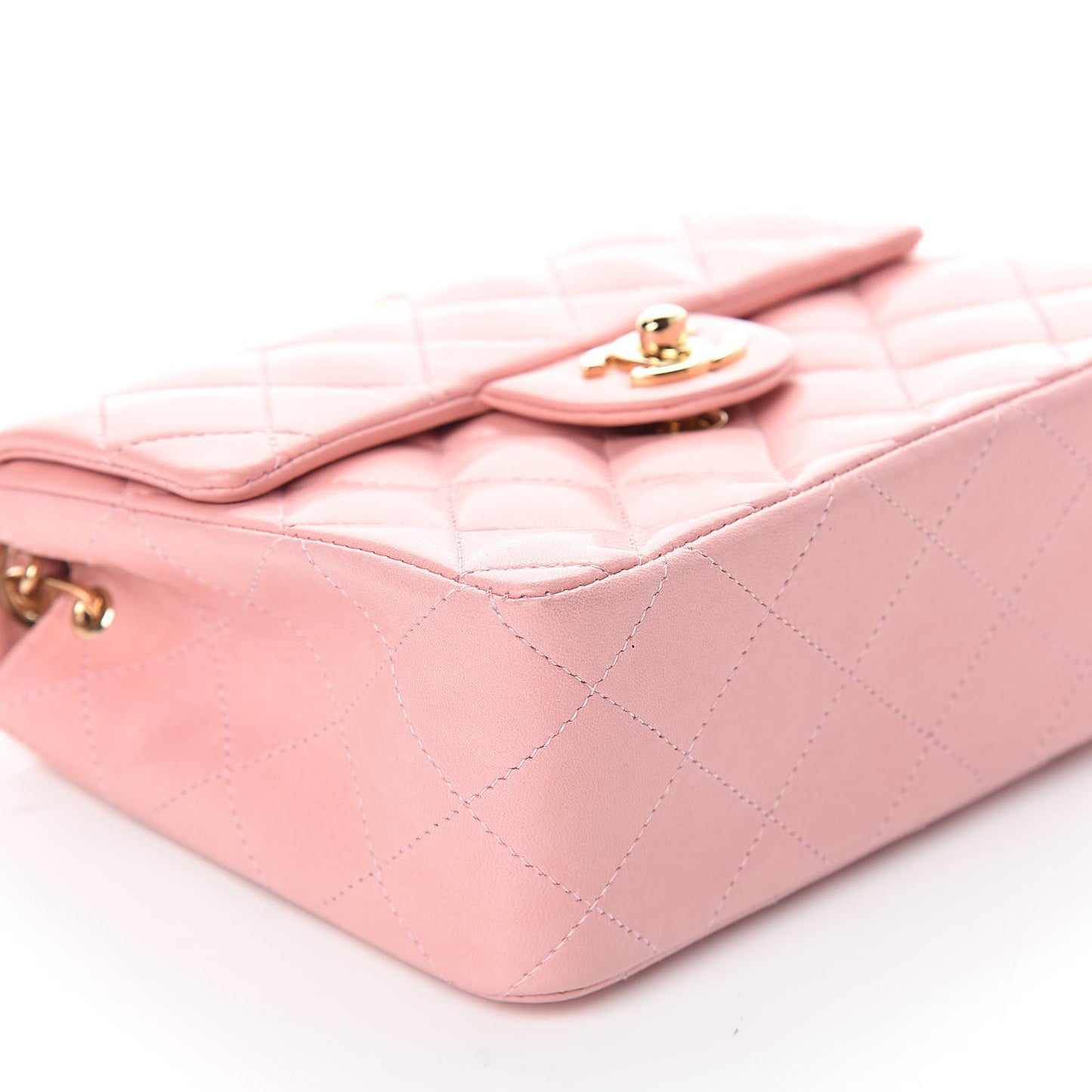 Lambskin Quilted Mini Square Flap Pink