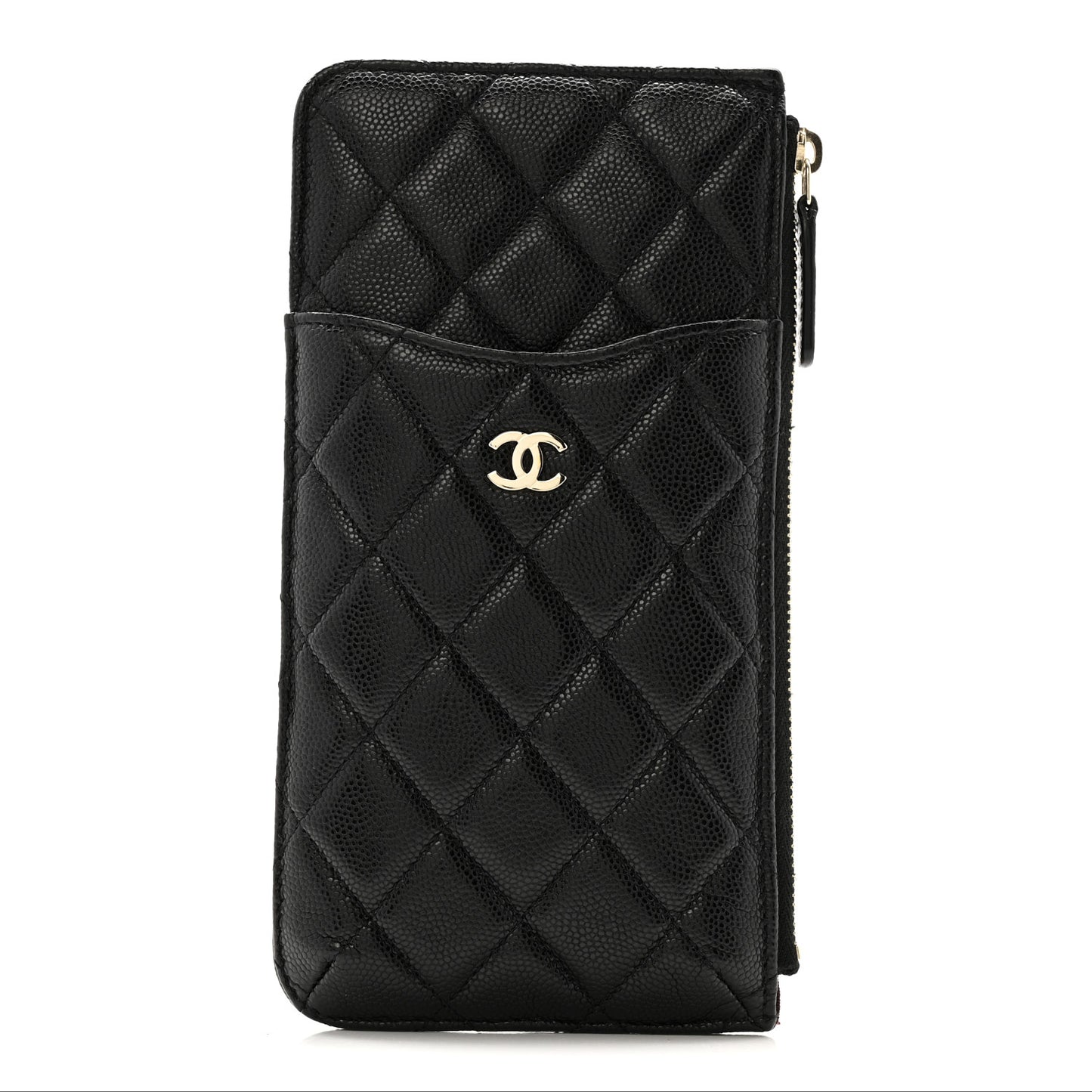 Caviar Quilted Classic iPhone Pouch Black