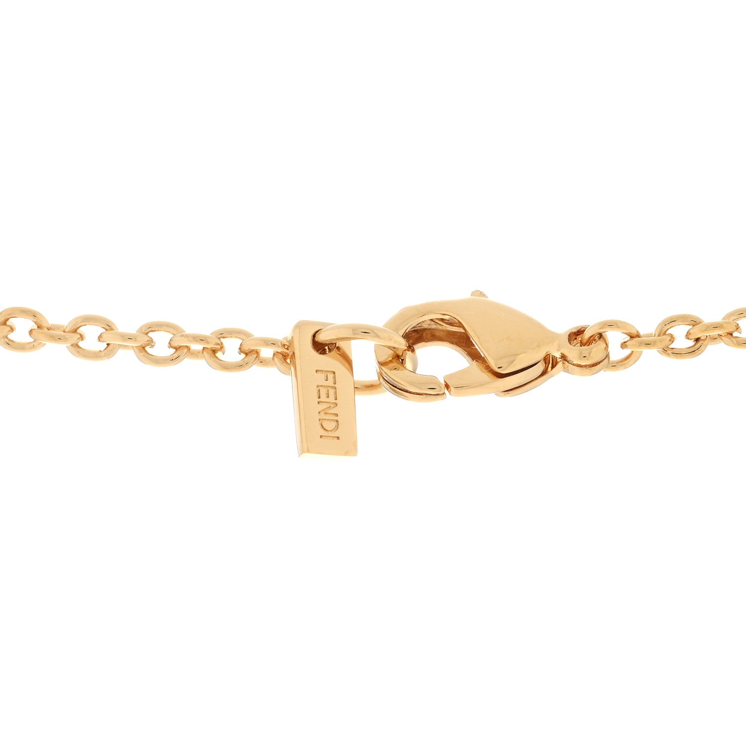 Fendi Bronze Baguette Necklace Gold 4 of 5