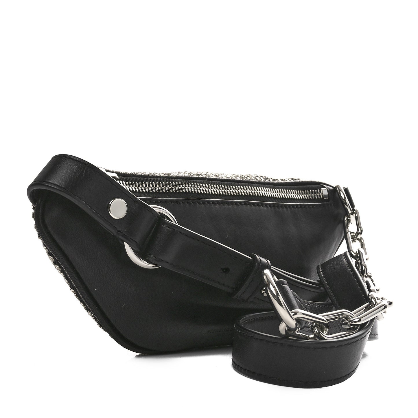 Rhinestone Mesh Mini Attica Belt Bag Black