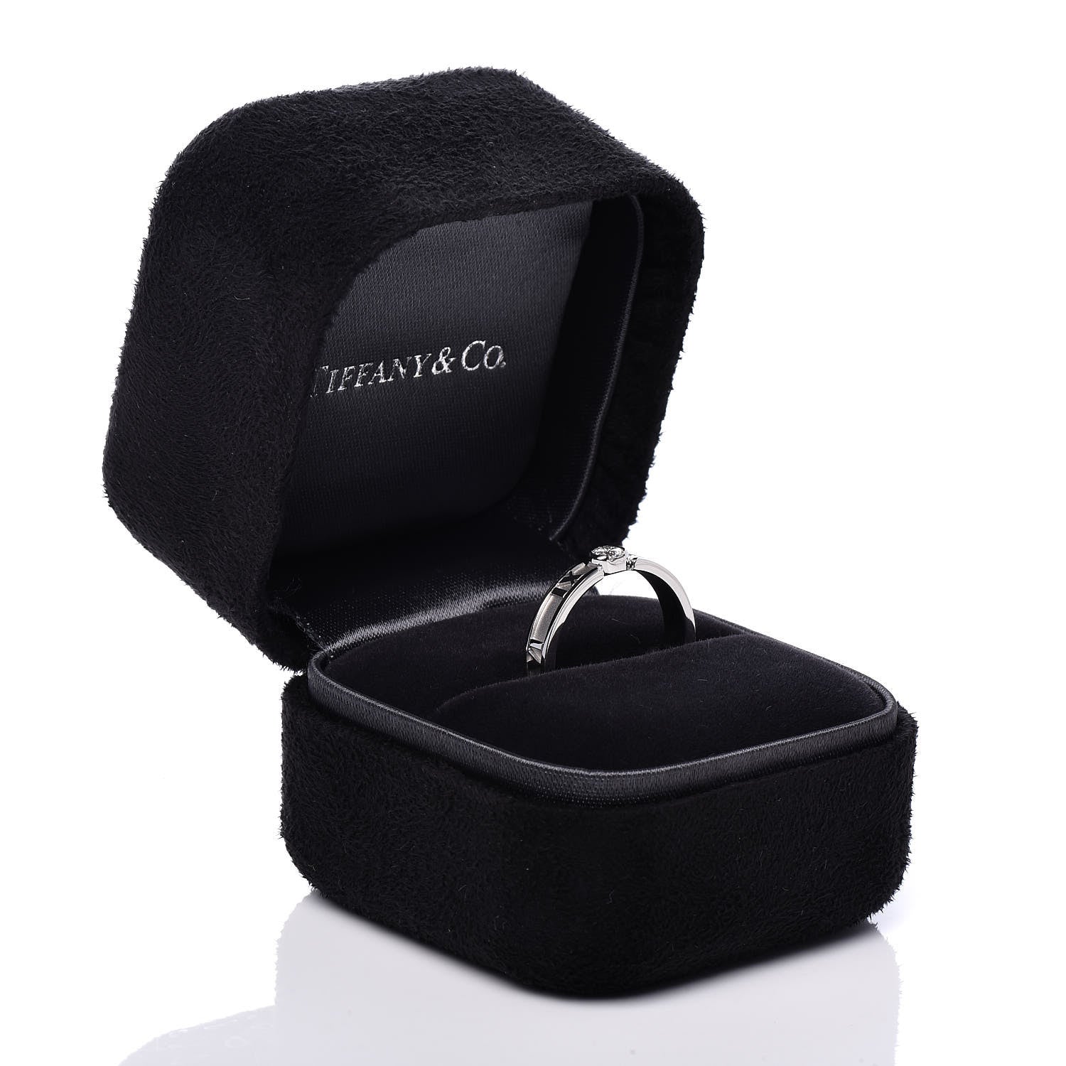 Tiffany 18K White Gold Diamond Atlas Ring 50 5.5 6 of 6
