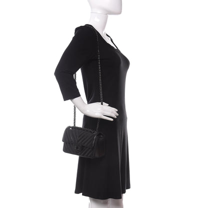 Chanel Aged Calfskin Chevron Quilted 2.55 Reissue Mini Flap So Black 2 of 9