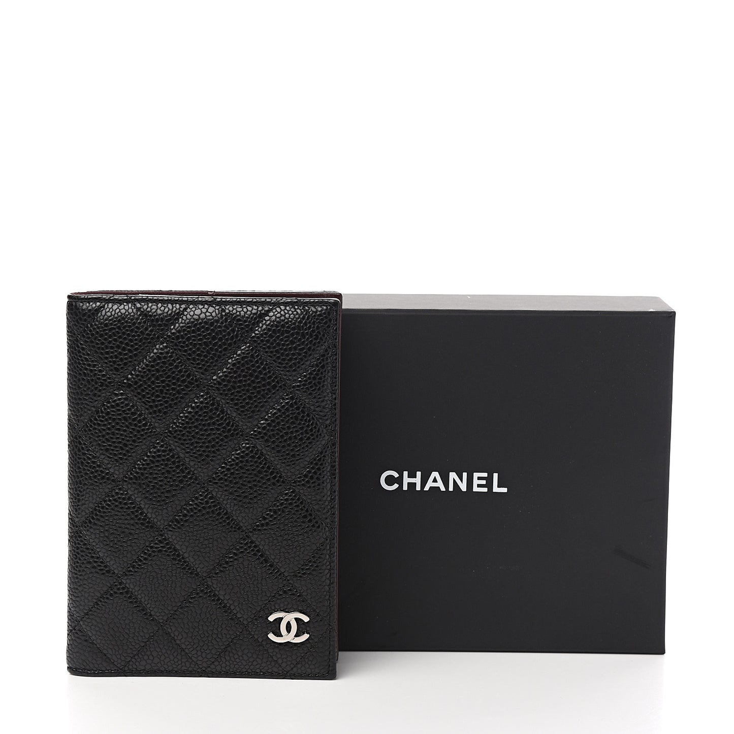 Caviar Quilted Passport Holder Black