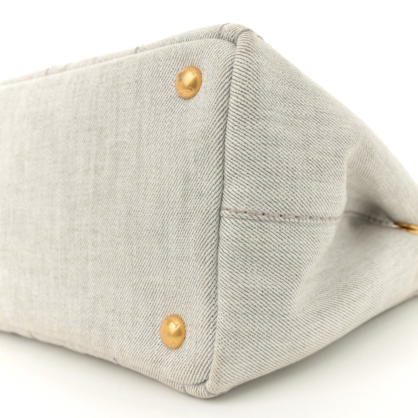 Denim Small Logo Tote Bianco