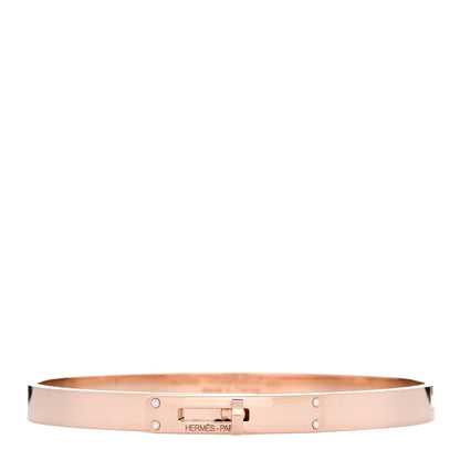 Hermes 18K Rose Gold Diamond PM Kelly Bracelet LG 1 of 3