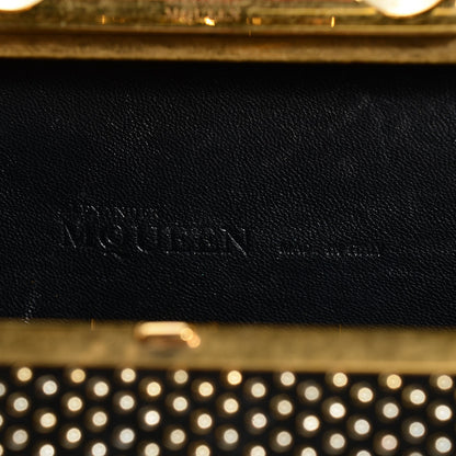 Alexander McQueen Calfskin Studded Skull Knuckle Box Clutch Black 6 of 10