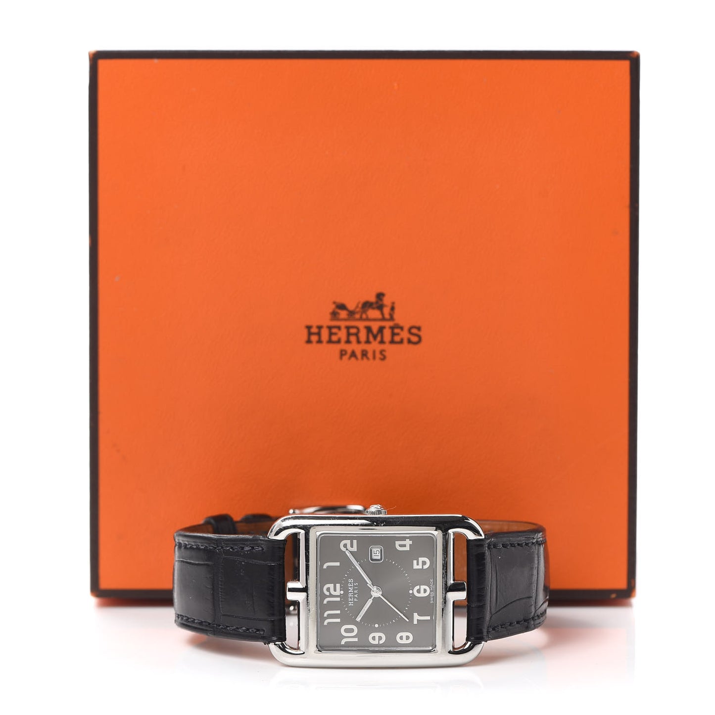 Stainless Steel Alligator 29mm Cape Cod Quartz Watch Noir