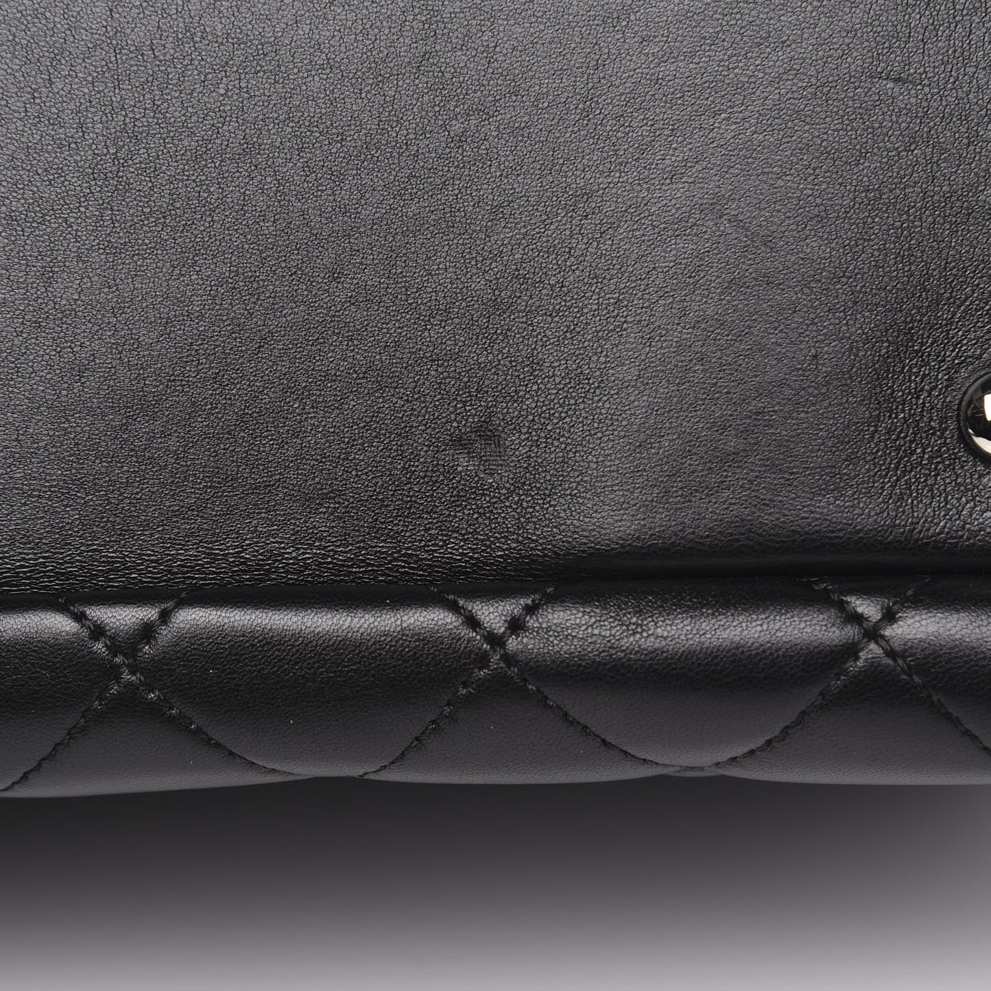 Lambskin Quilted Small Trendy CC Bowling Bag Black