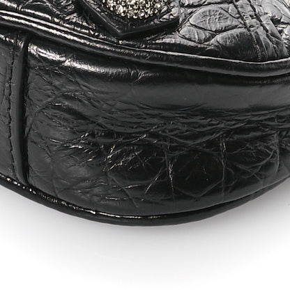 Balenciaga Extra Supple Calfskin Crocodile Embossed Crystal Le Cagole Mini Purse With Chain Black 10 of 10