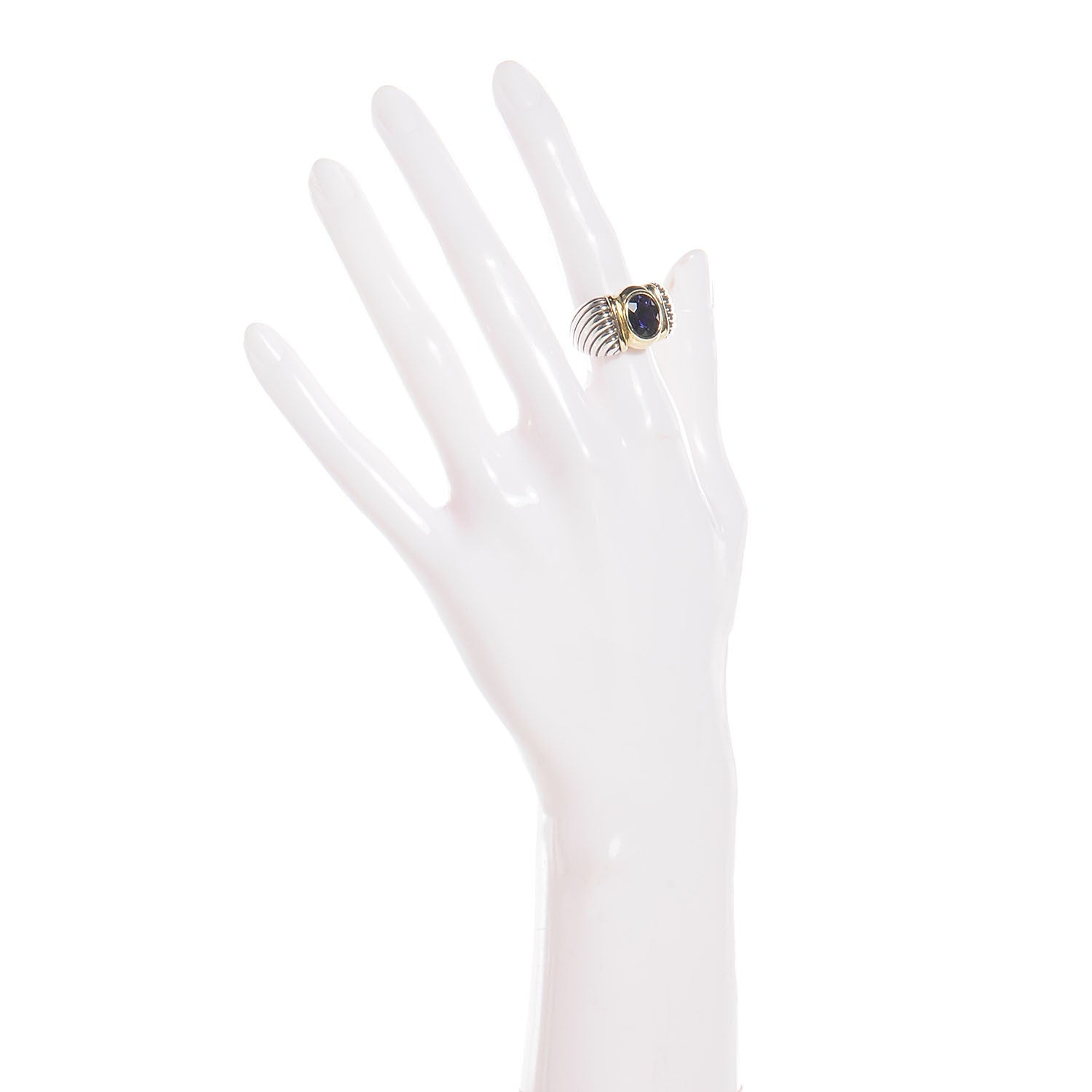 David Yurman Sterling Silver 14k Yellow Gold Amethyst Renaissance Ring 49.5 4.75 2 of 5