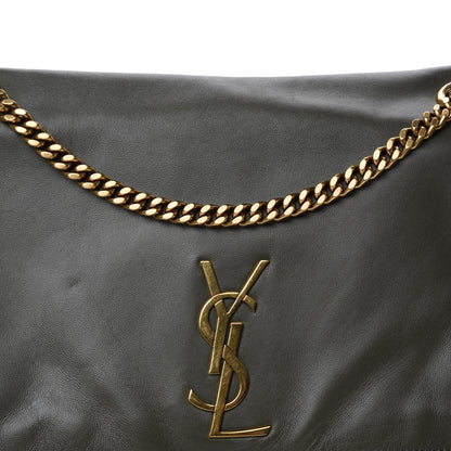 Saint Laurent Smooth Calfskin Suede Medium Reversible Monogram Kate Satchel Olive 10 of 10